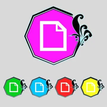 Edit document sign icon. content button. Set colourful buttons Modern UI website Illustrazione stock