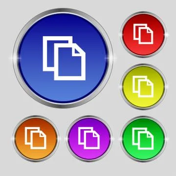Edit document sign icon. content button. Set colourful buttons Modern UI website Stock Illustration