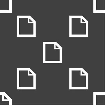 Edit document sign icon. content button. Seamless pattern on a gray background. Illustrazione stock