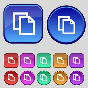 Edit document sign icon. content button. Set colourful buttons Modern UI website Illustrazione stock