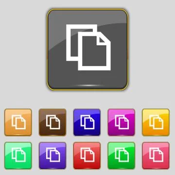 Edit document sign icon. content button. Set colourful buttons Modern UI website Stock Illustration
