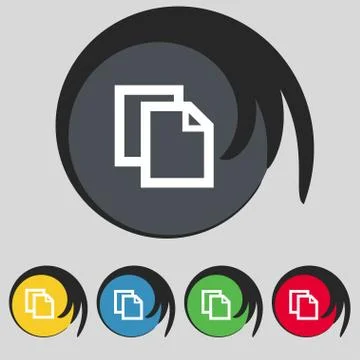 Edit document sign icon. content button. Set colourful buttons Modern UI website Stock Illustration