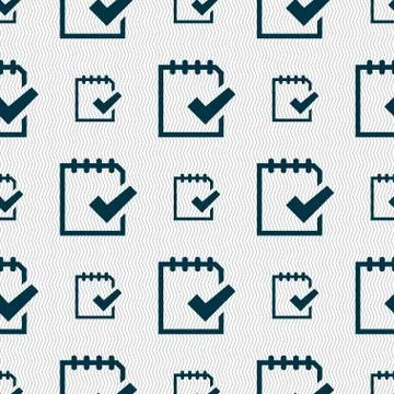 Edit document sign icon. Seamless abstract background with geometric shapes.  Stock Illustration