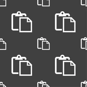 Edit document sign icon. Seamless pattern on a gray background. Vector Stock Illustration