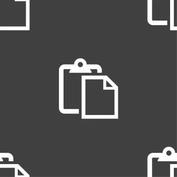Edit document sign icon. Seamless pattern on a gray background. Stock Illustration