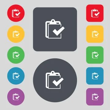 Edit document sign icon. Set colour button. Modern UI website navigation Vect Stock Illustration
