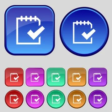 Edit document sign icon. Set colour button. Modern UI website navigation Vect Stock Illustration