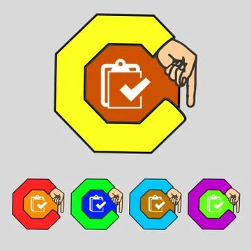 Edit document sign icon. Set colour button. Modern UI website navigation Vect Stock Illustration