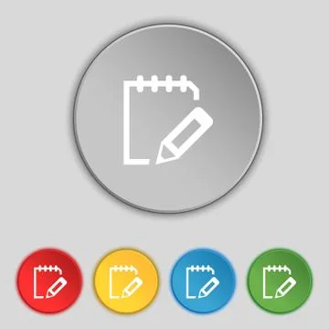 Edit document sign icon. Set colour button. Modern UI website navigation Vect Stock Illustration