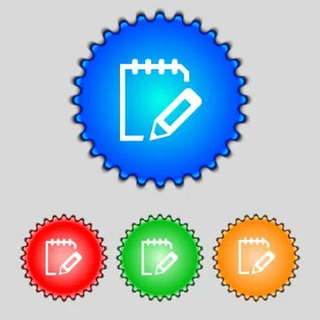 Edit document sign icon. Set colour button. Modern UI website navigation Vect Stock Illustration