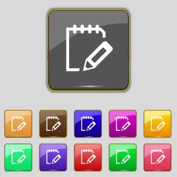Edit document sign icon. Set colour button. Modern UI website navigation Vect Stock Illustration