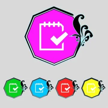 Edit document sign icon. Set colour button. Modern UI website navigation Stock Illustration