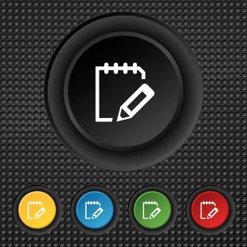 Edit document sign icon. Set colour button. Modern UI website navigation Stock Illustration