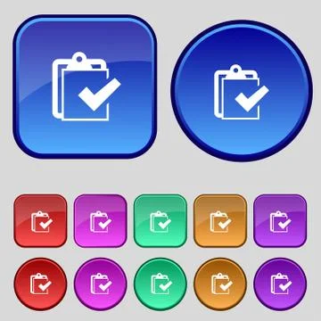 Edit document sign icon. Set colour button. Modern UI website navigation Stock Illustration