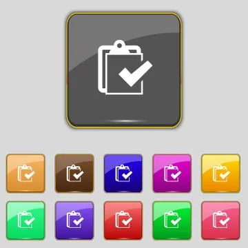 Edit document sign icon. Set colour button. Modern UI website navigation Illustrazione stock