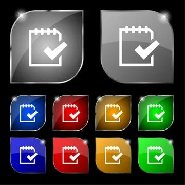 Edit document sign icon. Set colour button. Modern UI website navigation Stock Illustration