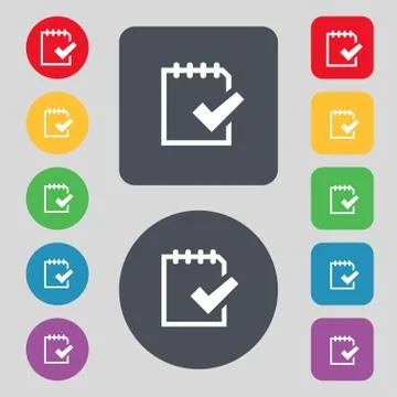 Edit document sign icon. Set colour button. Modern UI website navigation Stock Illustration