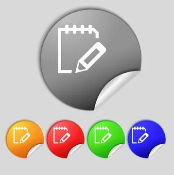 Edit document sign icon. Set colour button. Modern UI website navigation Stock Illustration