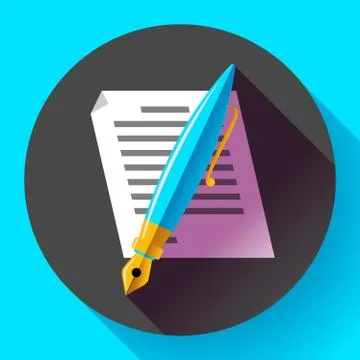 Edit document sign symbol icon vector. Flat designed style. Illustrazione stock