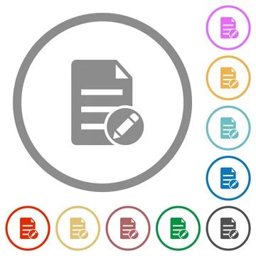 Edit document solid flat icons with outlines Stock Illustration