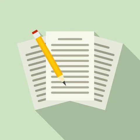 Edit education papers icon, flat style Stock Illustration