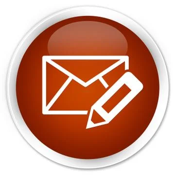 Edit email icon premium brown round button Stock Illustration