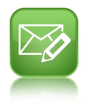Edit email icon special soft green square button Stock Illustration