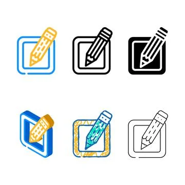 Edit file color icon vector multistyle Illustrazione stock