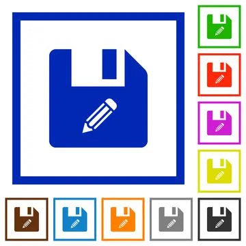 Edit file flat framed icons 스톡 일러스트