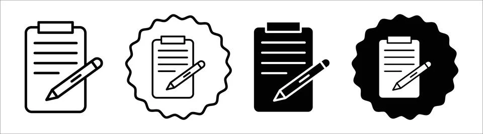 Edit file icon symbol set collection. Edit file simple vector sign bundle イラスト素材