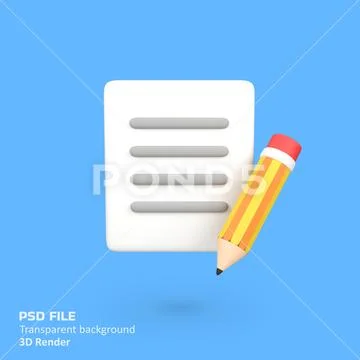 Edit File isolated 3d render icon illustration PSD 템플릿