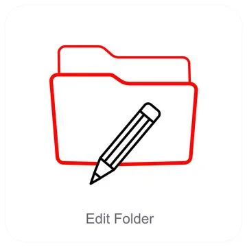 Edit Folder and Folder icon concept Stock Illustration