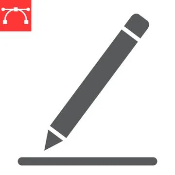Edit glyph icon, ui and button, pen sign vector graphics, editable stroke solid Stock Illustration