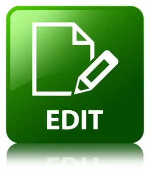 Edit green square button Stock Illustration