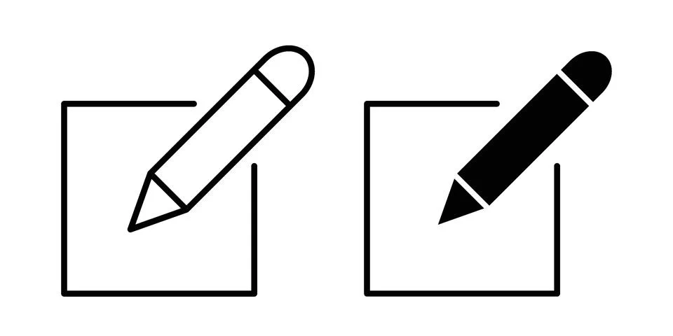 Edit icon black vector isolated on white Stock Illustration