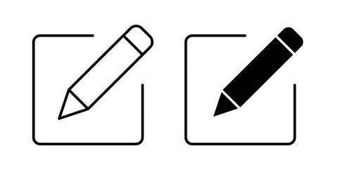 Edit icon collection in black, Line icons, flat symbols Stock Illustration