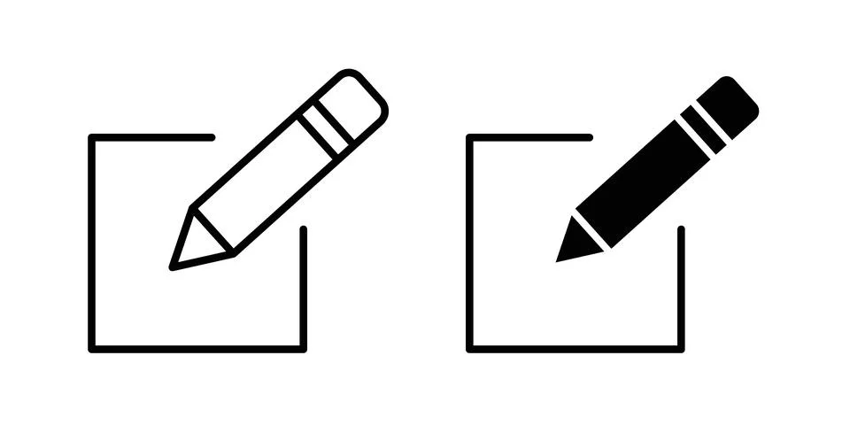 Edit icon concept logo design collection Stock Illustration