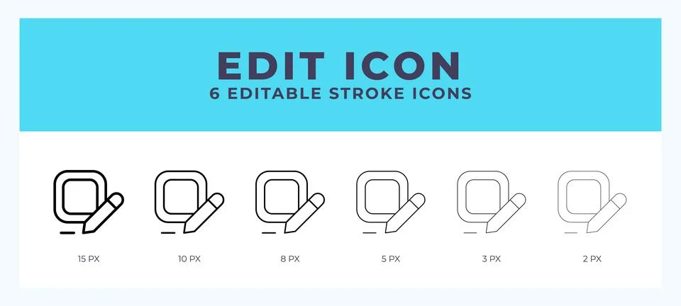 Edit icon with different stroke. Vector illustration. Stock Illustration
