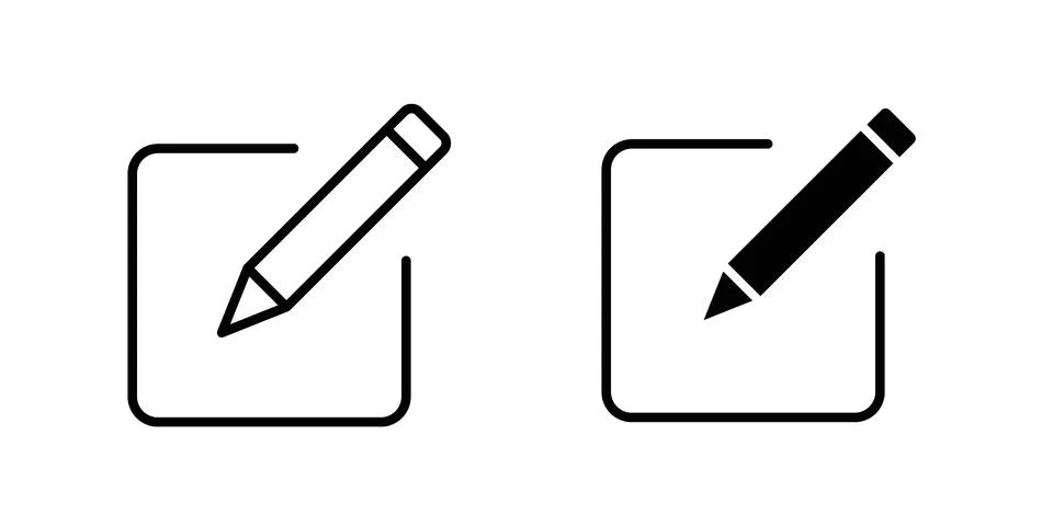 Edit icon modern style vectors set Stock Illustration