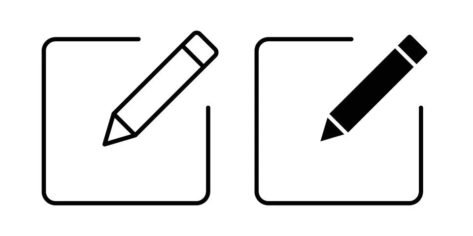 Edit icon. Outline, flat icons Stock Illustration
