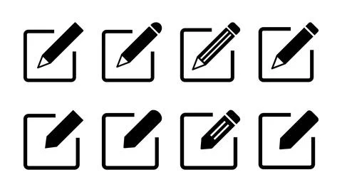 Edit icon set. edit document icon. edit text icon. pencil. sign up Stock Illustration