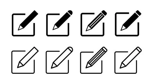 Edit icon set. edit document icon. edit text icon. pencil. sign up Stock Illustration