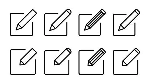 Edit icon set. edit document icon. edit text icon. pencil. sign up Stock Illustration