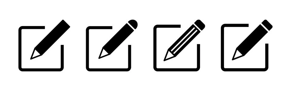 Edit icon set. edit document icon. edit text icon. pencil. sign up Illustrazione stock