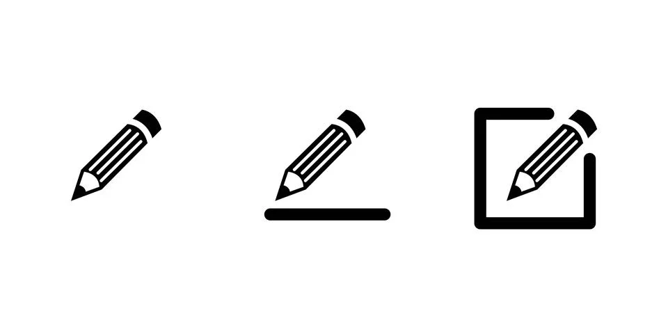 Edit icon set. edit document icon. edit text icon. pencil. sign up Stock Illustration