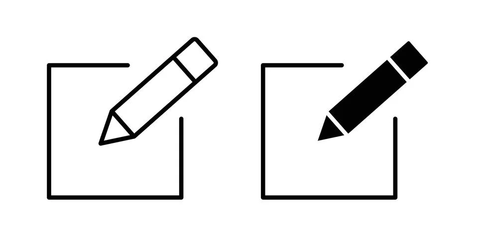 Edit icon silhouette vector set. thin line pack Stock Illustration