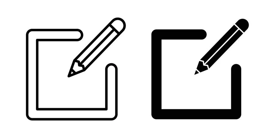 Edit icon symbol. Flat and Stroke Vector illustration Stock Illustration