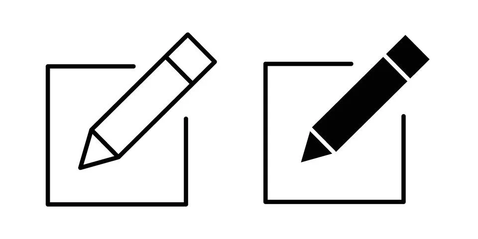 Edit icon symbol  illustration bundle in black colour Stock Illustration