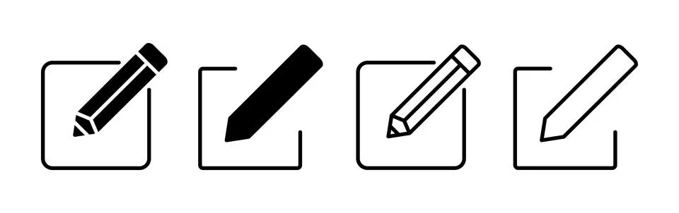 Edit icon vector. edit document sign and symbol. pencil Stock Illustration