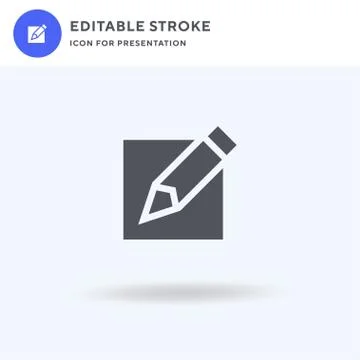 Edit icon vector, filled flat sign, solid pictogram isolated on white, logo Illustrazione stock